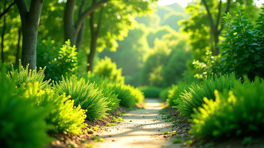 Paisagem verde com plantas e natureza, representando vida sustentável em Portugal